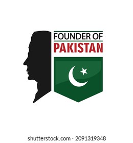 Afiche de la celebración del Día de Quaid e Azam, 25 de diciembre, diseño plano con bandera de Pakistán