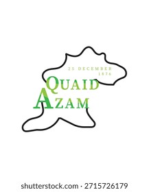 Quaid e Azam Tag Logo-Design. Quaid Day Vektorlogo. Quaid e Azam Vektorsymbol-Design.25 Dezember, Gründer von Pakistans Geburtstag Feiertag, Quaid e Azam Tag Feier mit englischem Logo-Design