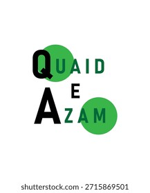 Diseño del logotipo del día de Quaid e Azam. Logotipo del Vector Quaid Day. Diseño del icono del Vector de Quaid e Azam. 25 de diciembre, fundador del Día de la Celebración del Cumpleaños de Pakistán, celebración del día de Quaid e azam con diseño de logotipo en inglés