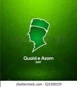 Quaid E Azam Flat Icon With Polygon Background