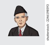 Quaid e Azam Muhammad Ali Jinnah vector illustration