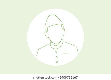 Quaid e Azam Muhammad Ali Jinnah vector illustration