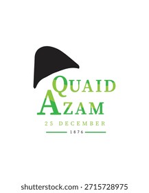 Concepto de diseño de logotipo de Quaid e azam muhammad ali jinnah, diseño de ícono de Vector de Quaid e Azam.25 de diciembre, fundador del Día de la Celebración del Cumpleaños de Pakistán, El líder