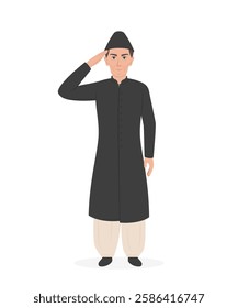 Quaid e Azam Salute vector illustration