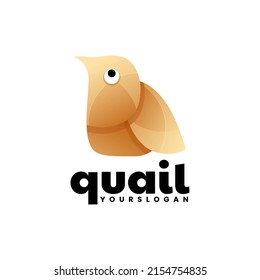 Quail Bird Gradient Logo Design