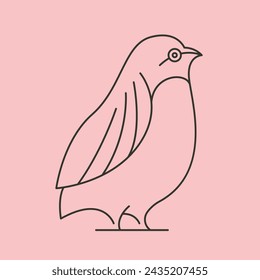 quail bird line art vector symbol illustration design