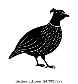 Quail Bird Silhouette Vector Illustration