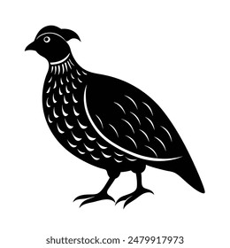 Quail Bird Silhouette Vector Illustration