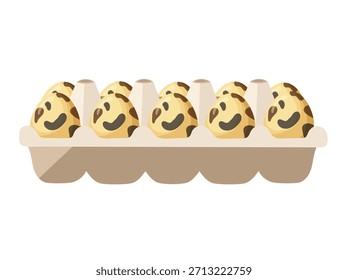 Ovo de codorna. Ilustração de clipart de vetor plano com plano de fundo isolado.