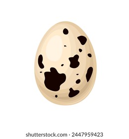 Quail egg isolated on white background. Vector cartoon illustration. Flat icon.