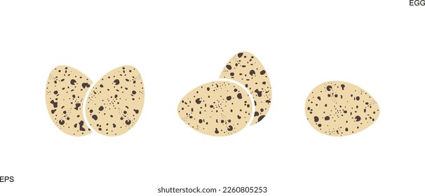 Logo de los huevos de codorniz. Huevos de codorniz aislados sobre fondo blanco