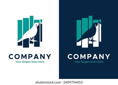 quail financial bar illustration vector logo design