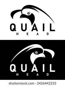 quail head bird logo brand design vector