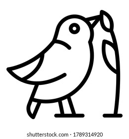 Quail icon. Outline quail vector icon for web design isolated on white background