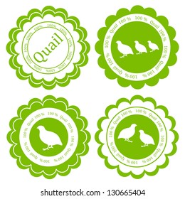Quail meat vector background label stamp green farm ecology concept