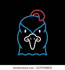 Quail on black background icon. Animal head vector symbol. Agriculture sign. Graph symbol for your web site design, logo, app, UI. EPS10.