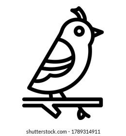Quail on branch icon. Outline quail on branch vector icon for web design isolated on white background