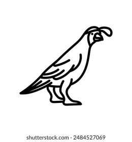 Quail Outline Icon, Vector illustration