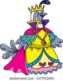 Quail queen Profession and animals ABC. Alphabet Q