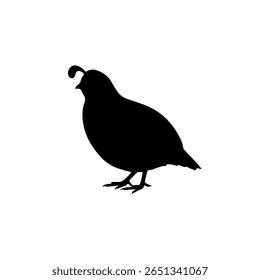 Projeto de ilustração plana de vetor de silhueta de codorna.