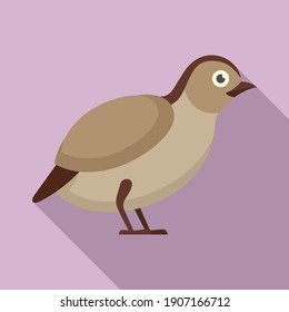 Icono salvaje de la codorniz. Ilustración plana del icono del vector salvaje de codorniz para el diseño web
