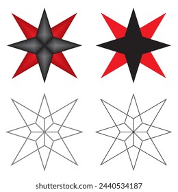 
Quaker Protestant Religious Star Vector Illustration
