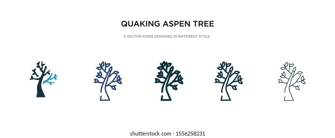 quaking aspen tree icon in different style vector illustration. two colored and black quaking aspen tree vector icons designed in filled, outline, line and stroke style can be used for web, mobile,