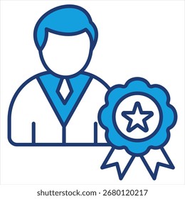 Ilustração do vetor de ícone azul de qualificação