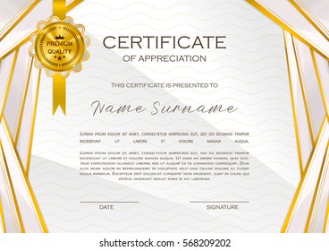 Qualification Certificate Appreciation Design Elegant Luxury Stock ...