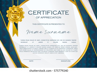 Qualification Certificate Appreciation Design Elegant Luxury Stock ...