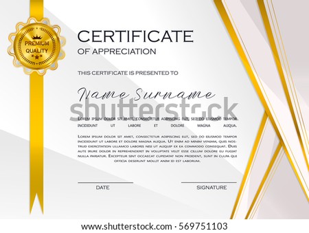 qualification certificate appreciation design elegant luxury stock