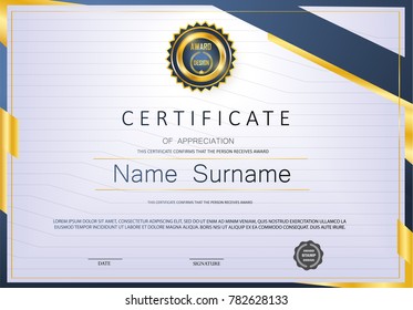 Qualification Certificate of appreciation design. Luxury vip and modern Certificate pattern, Vector illustration. EPS 10.