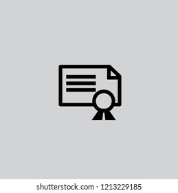 Qualification certificate outline icon.