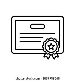 Qualification Certification achievement line icon