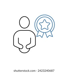 qualification concept line icon. Simple element illustration. qualification concept outline symbol design.