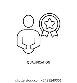 qualification concept line icon. Simple element illustration. qualification concept outline symbol design.