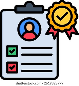 Qualification Icon Lineal Color Vector Illustration