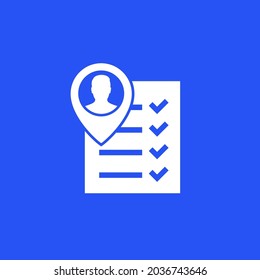 qualification icon, man and checklist vector