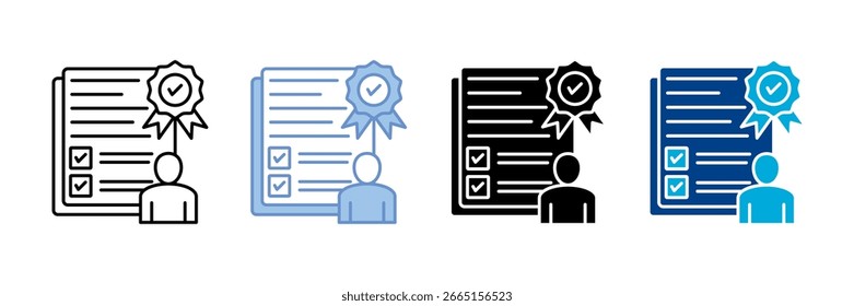 Qualification Icon Set Multiple Style Collection