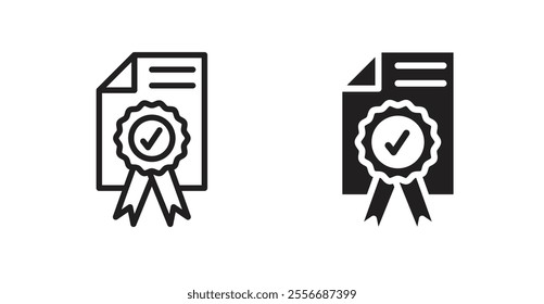 Qualification icon set in Thin line black color.