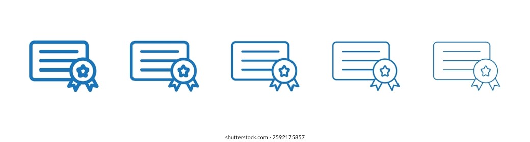 Qualification icon Symbol collection thin outline set