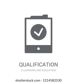 Qualification icon. Trendy Qualification logo concept on white background from E-learning and education collection. Suitable for use on web apps, mobile apps and print media.