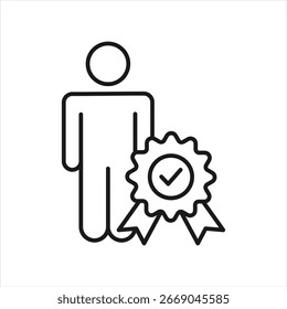 Qualification Outline Icon Vector Illustration