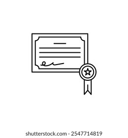 Qualification thin line vector icon