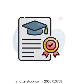 Qualification vector filled outline icon style illustration. EPS 10 file