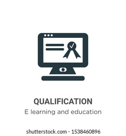Qualification vector icon on white background. Flat vector qualification icon symbol sign from modern e learning and education collection for mobile concept and web apps design.