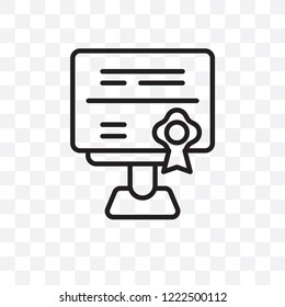Qualification vector linear icon isolated on transparent background, Qualification transparency concept can be used for web and mobile