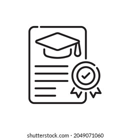 Qualification vector outline icon style illustration. EPS 10 file