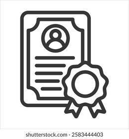 Qualifications Outline Icon Vector Illustration