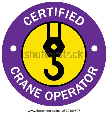 Qualified crane operator badge logo